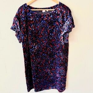 GAP | Velour Flutter Sleeve Floral Swing Dress | Size Small